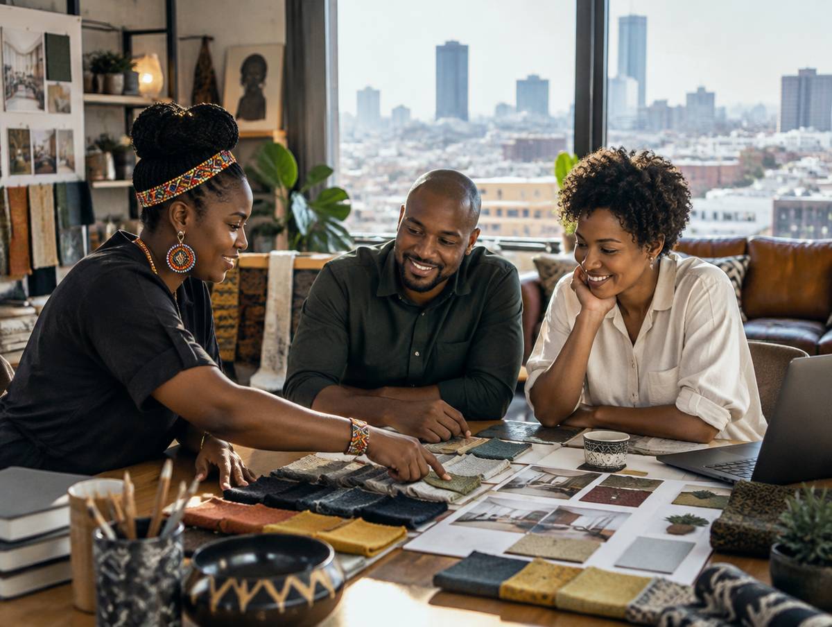 Choosing fabrics and finishes in the studio
