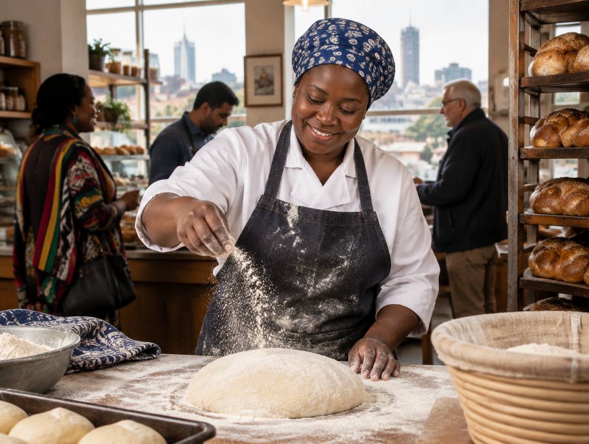 Shaping the day's sourdough